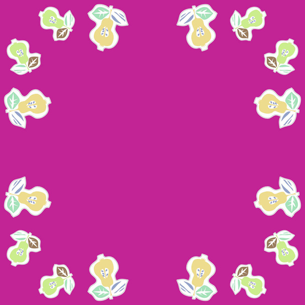 Pear seamless pattern of colored motif - Vector, Image