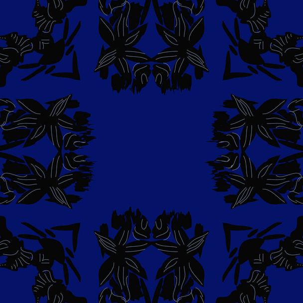 Circular seamless pattern with floral motif, copy space - Вектор, зображення