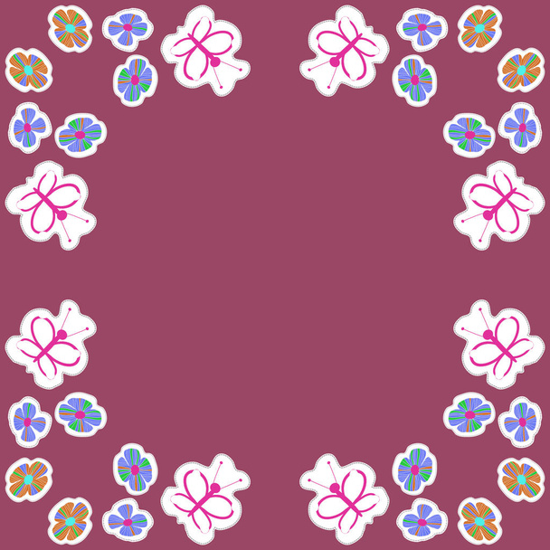 artistic seamless pattern with colorful flowers, vector illustration - Vektori, kuva