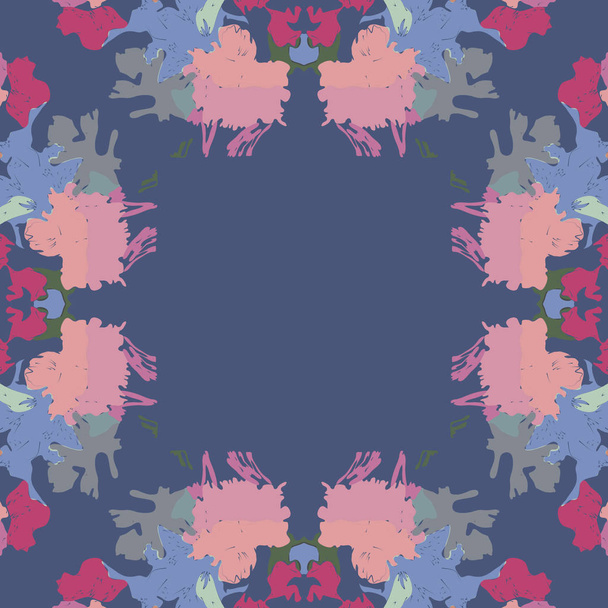 Circulair naadloos patroon met bloemen motief, kopieer ruimte - Vector, afbeelding