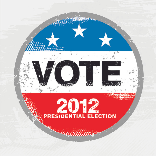 Vote 2012 USA Badge - Worn retro grunge style - Vector, Image