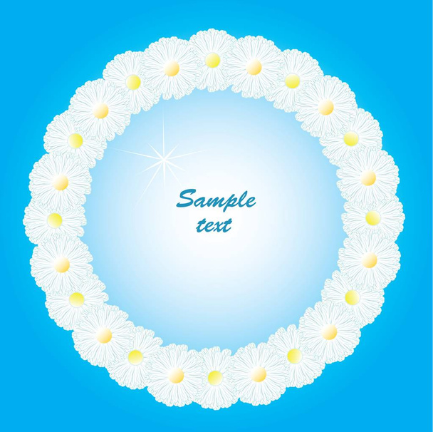 Round frame with daisies. - Vector, afbeelding