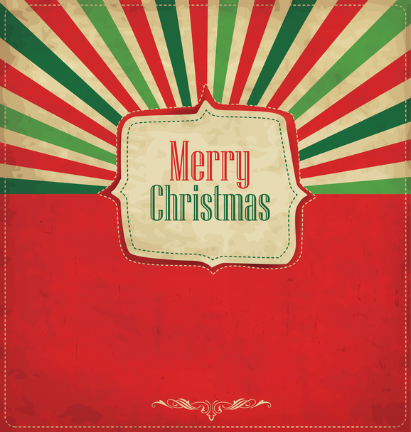 Tarjeta de felicitación de Navidad - Estilo Vintage
 - Vector, Imagen
