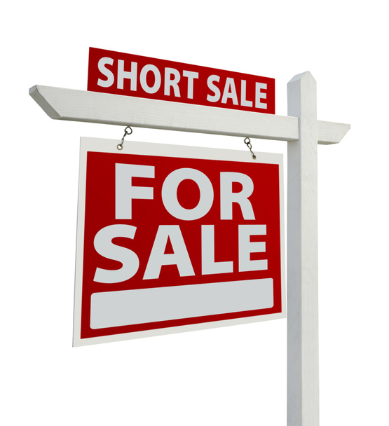 Короткий продаж нерухомості знак ізольовані
 - Фото, зображення
