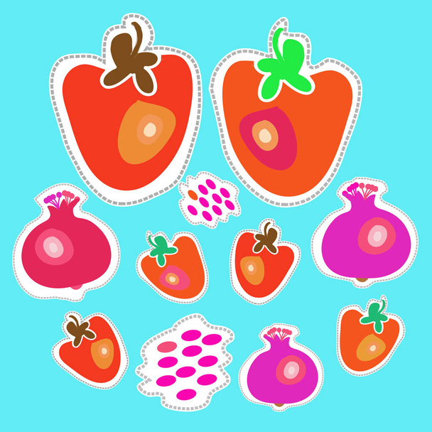 Seamless pattern of abstract simple fruits - ベクター画像