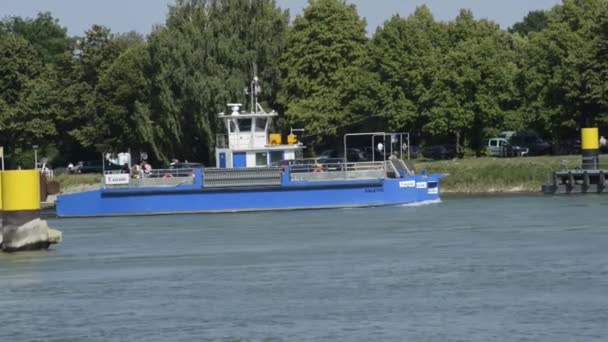 Ferry at Rhine, Plittersdorf - Footage, Video