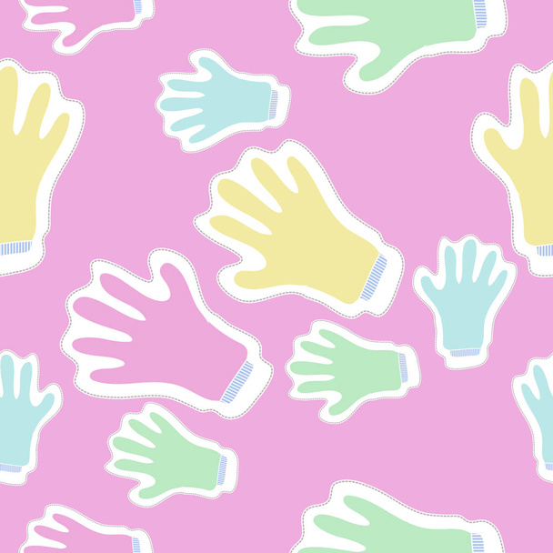 Seamless pattern of abstract simple hands - Διάνυσμα, εικόνα