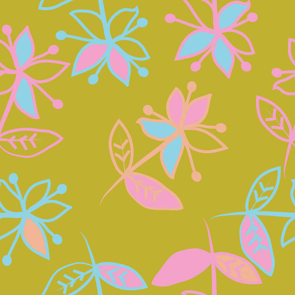 Abstract seamless floral pattern, vector  - Vektör, Görsel