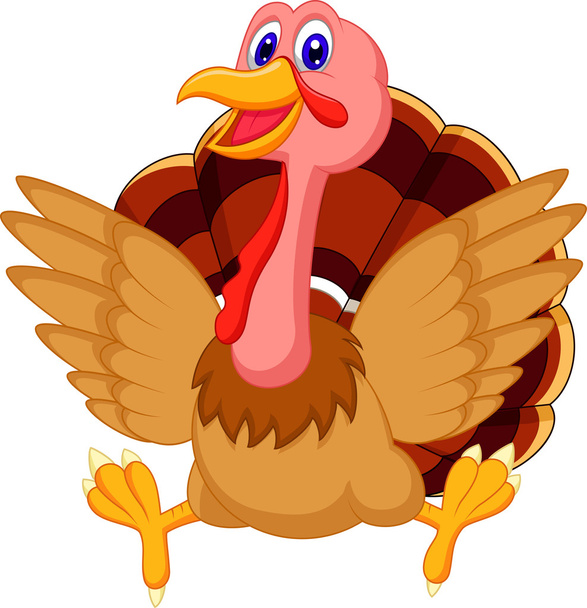 Cute turkey cartoon - Vector, Image