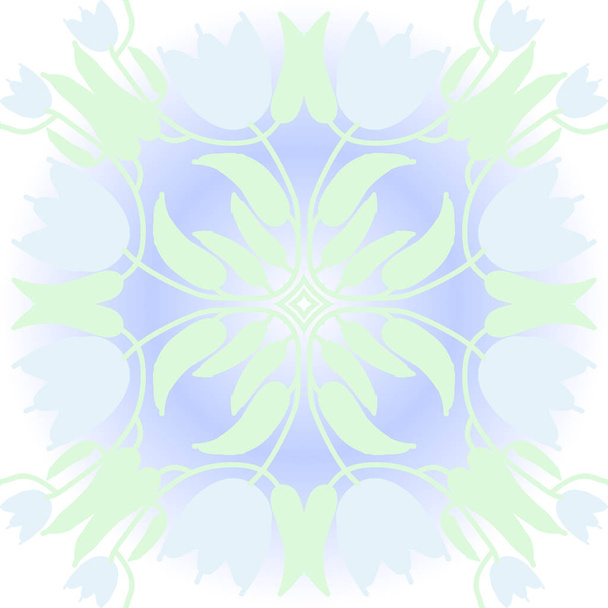 Circular seamless pattern of floral motif with flowers   - ベクター画像