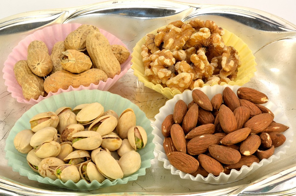 arašídy, pistácie, mandle a ořechy. - Fotografie, Obrázek
