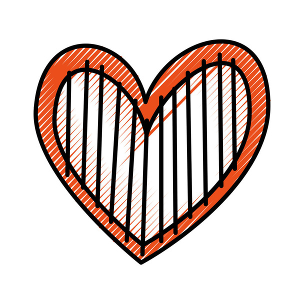 kalp aşk romantizm tutku süslemeleri çizgili - Vektör, Görsel
