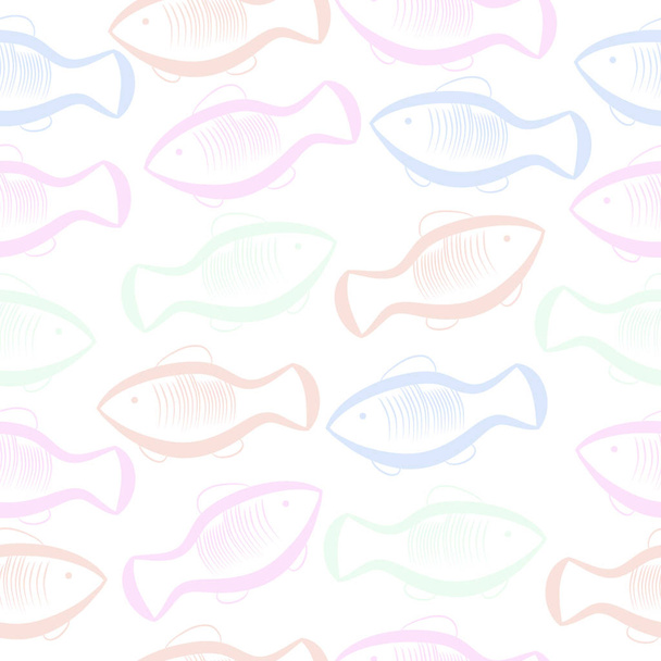 vector illustration of seamless pattern with fish - Вектор, зображення