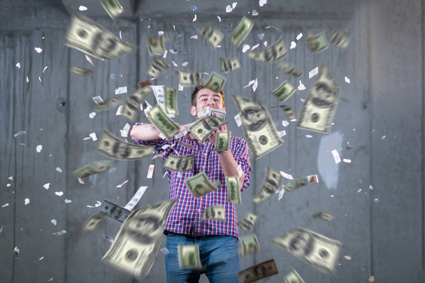 businessman making the rain of money - Фото, зображення