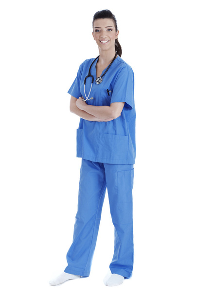 Pretty young female nurse, side pose - Photo, Image