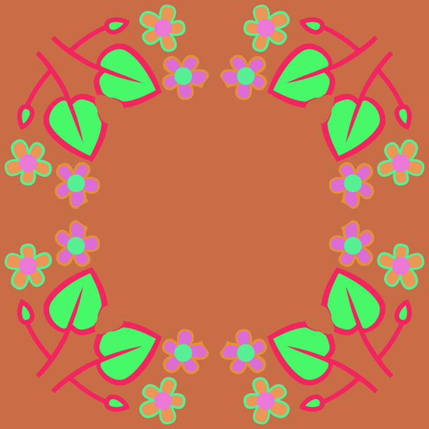 artistic seamless pattern with colorful flowers and leaves - Διάνυσμα, εικόνα
