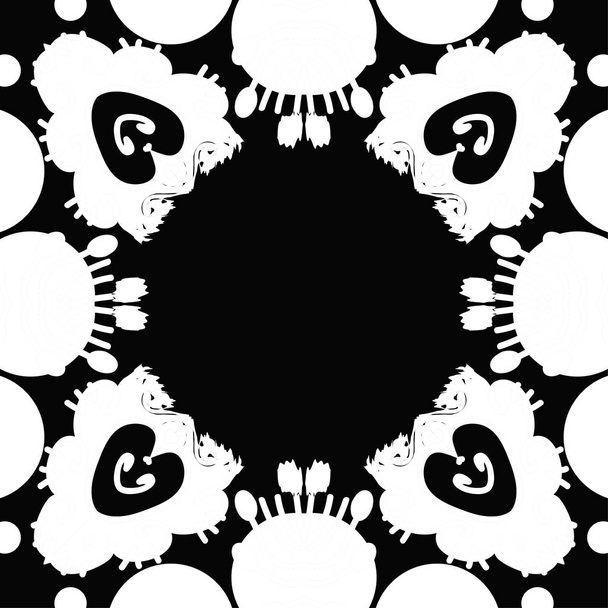 Circular seamless pattern with floral motif, copy space - Vetor, Imagem