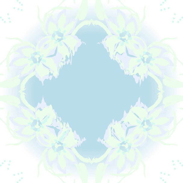 Circular  seamless pattern of  floral garland, flowers, spots, s - Vetor, Imagem