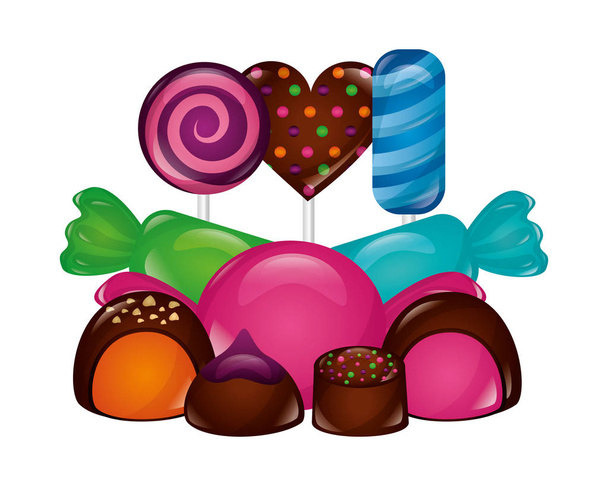sweet candies isolated icon - Vector, Image