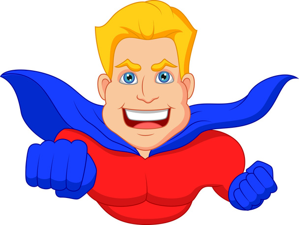 Superhero cartoon flying - Vector, Image