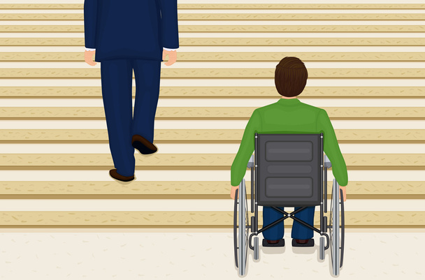 αβοήθητοι σε μια αναπηρική καρέκλα - Διάνυσμα, εικόνα