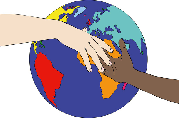 een wereld tegen racisme - Vector, afbeelding
