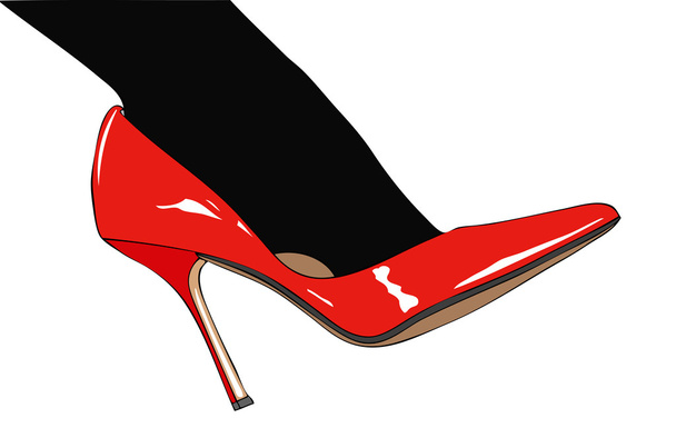 Medias negras y zapatos rojos
 - Vector, Imagen