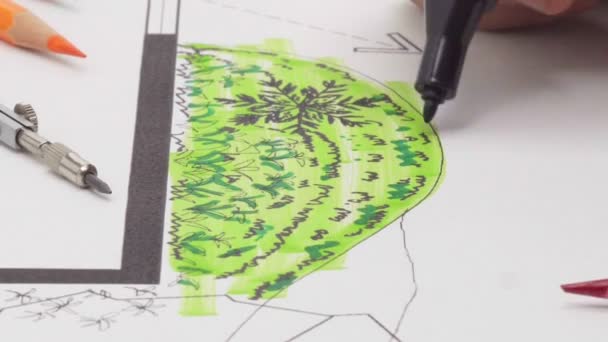 Paint marker a háztáji kerttervezés terv - Felvétel, videó