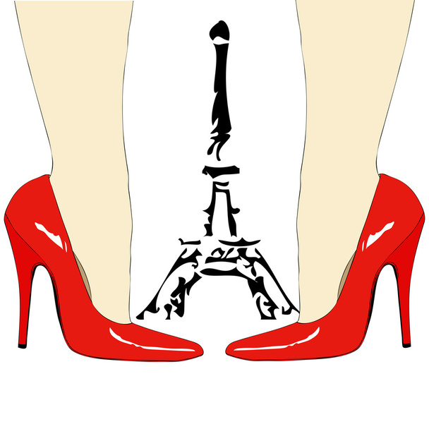 Fashion under the Eiffel Tower - Paris - Vector, Image