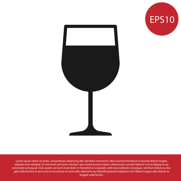 Чорне вино скляна іконка ізольована на білому тлі. Значок винного скла. Символ лотка. Знак посуду зі скла. Векторна ілюстрація
 - Вектор, зображення
