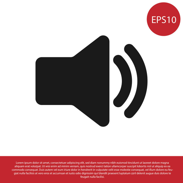 Black Speaker volume icon - audio voice sound symbol, media music icon isolated on white background. Vector Illustration - Vector, Image