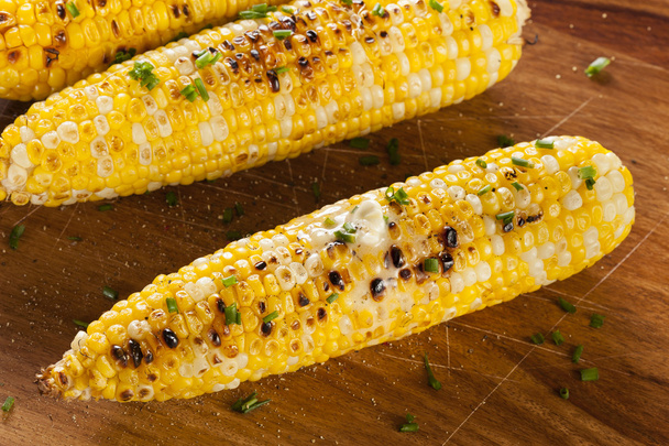 Organic Grilled Corn on the Cob - 写真・画像