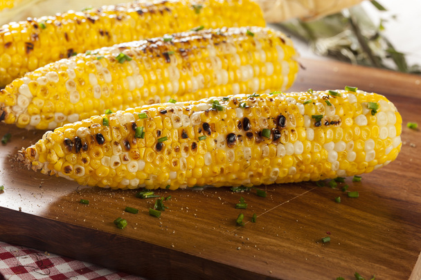 Organic Grilled Corn on the Cob - 写真・画像