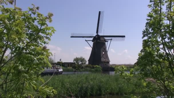 オランダの風車オランダ キンデルダイク近く - 映像、動画