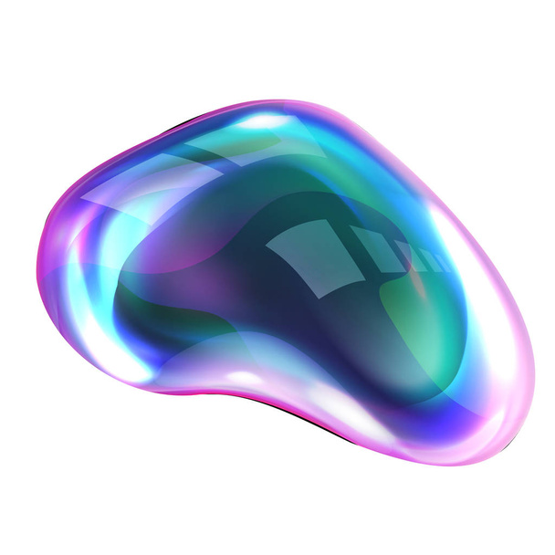 Bursting soap rainbow bubbles with reflections - Вектор,изображение