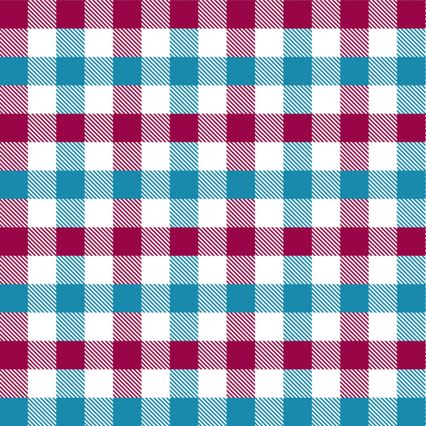 Red and Cyan Gingham pattern. Texture from rhombus/squares for - plaid, tablecloths, clothes, shirts, dresses, paper, bedding, blankets, quilts and other textile products. Vector illustration EPS 10 - Vector, Image