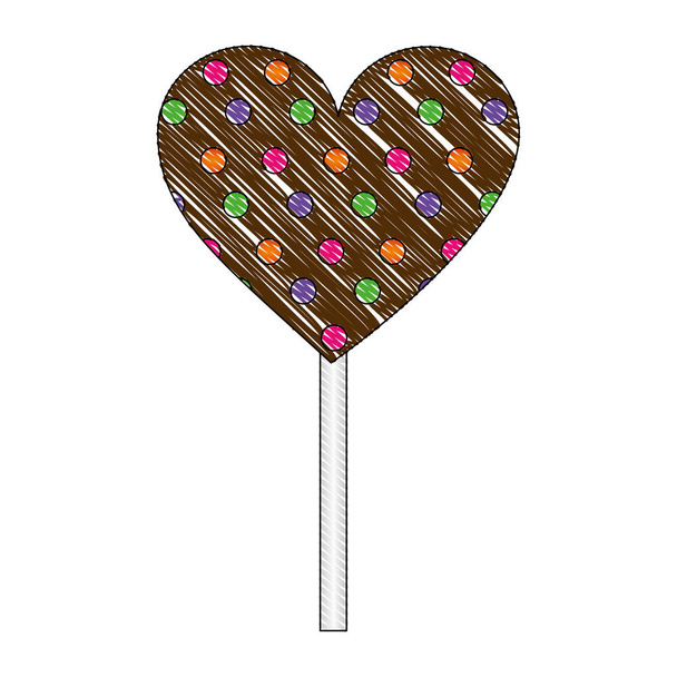 солодкий цукерковий серце льодяник зі зморшками
 - Вектор, зображення