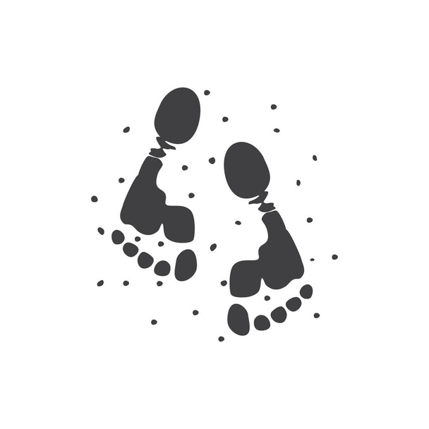 bare foot print natural life symbol vector - Vector, Image