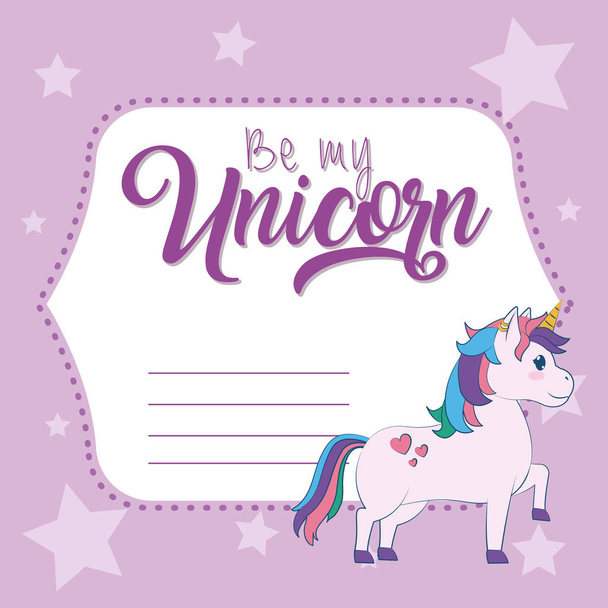 Sé mi tarjeta de unicornio
 - Vector, Imagen