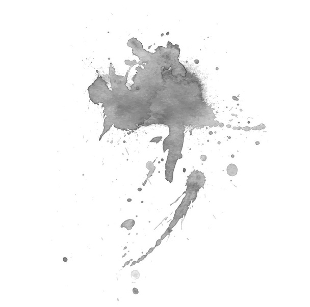 Black watercolor stain. - Vector, Image