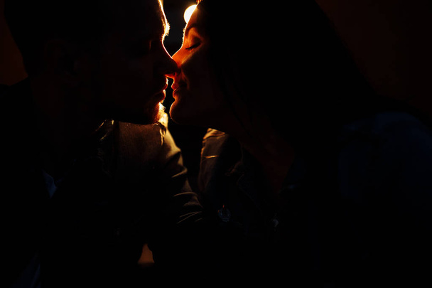 Beautiful young couple kissing  by sea - Zdjęcie, obraz