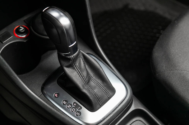  Close-up of the accelerator handle and buttons. Automatic transmission gear of car , car interior - Photo, Image
