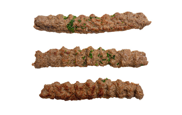Kebab, comida tradicional turca, carne griega, recorte aislado, fondo blanco
 - Foto, Imagen