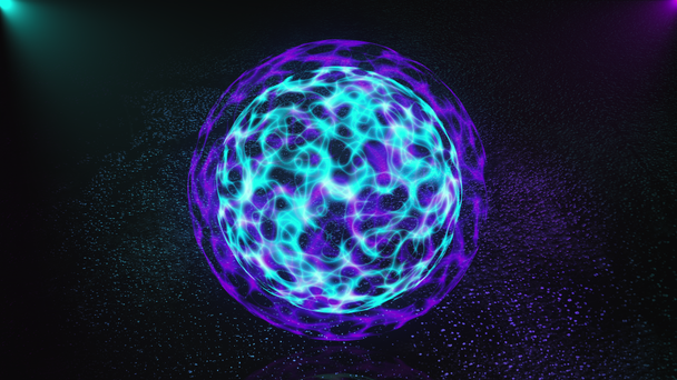 esfera mágica abstracta 3d está en el espacio oscuro, 3d renderizar fondo generado por ordenador - Metraje, vídeo