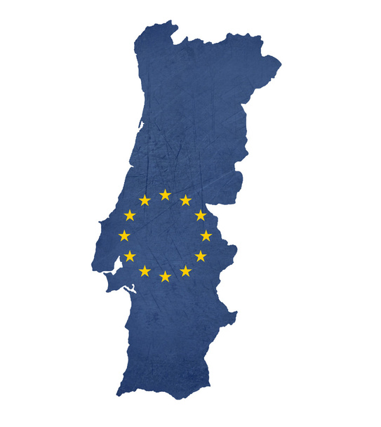 Evropská vlajka mapa Portugalska - Fotografie, Obrázek