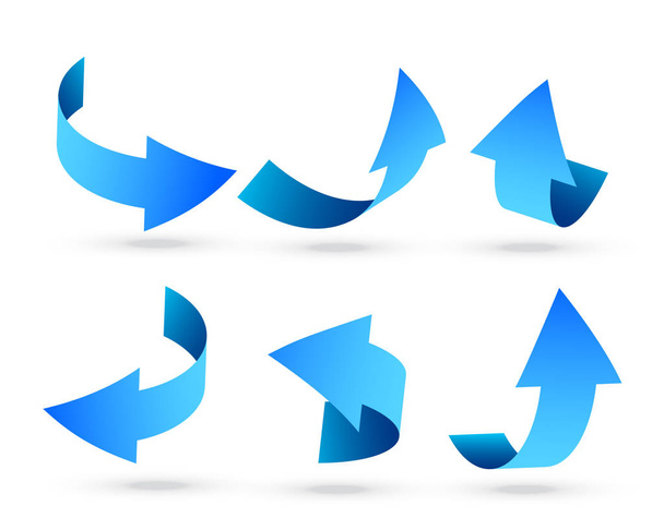 flechas azules 3d conjunto en diferentes ángulos
 - Vector, imagen