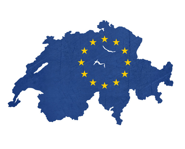 European flag map of Switzerland - Photo, Image