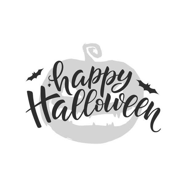 Happy Halloween lettering, vector brush calligraphy. Handwritten Halloween typography print. - Vektor, obrázek