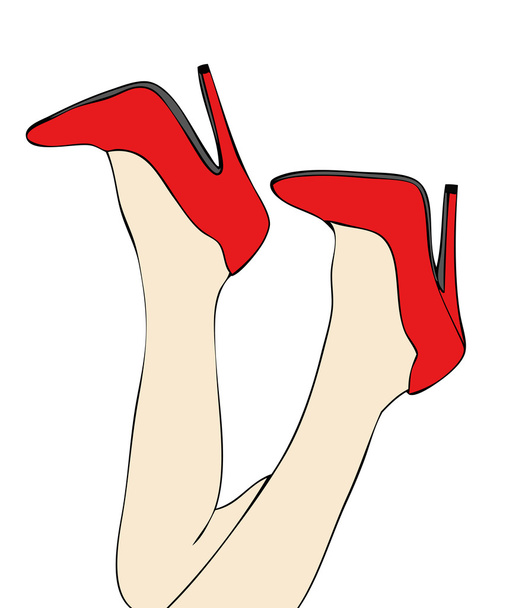 červené vysoké podpatky - Vektor, obrázek