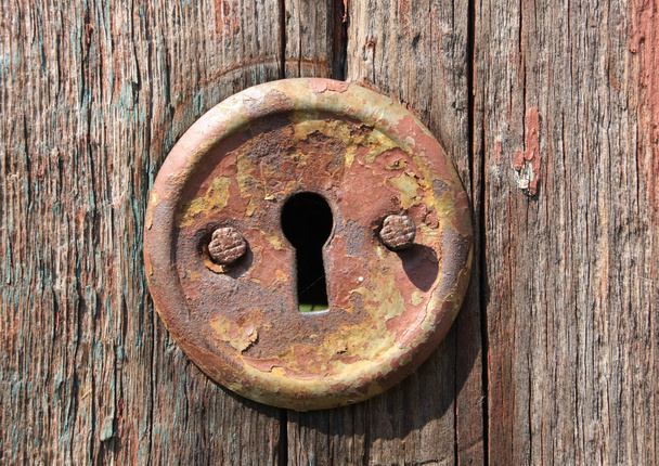 dziurka od klucza Stare drzwi - Zdjęcie, obraz